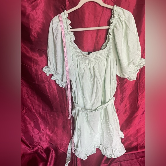 Linen Blend Puff Sleeve Minidress - Picture 3 of 5